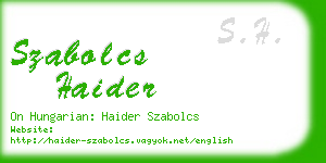 szabolcs haider business card